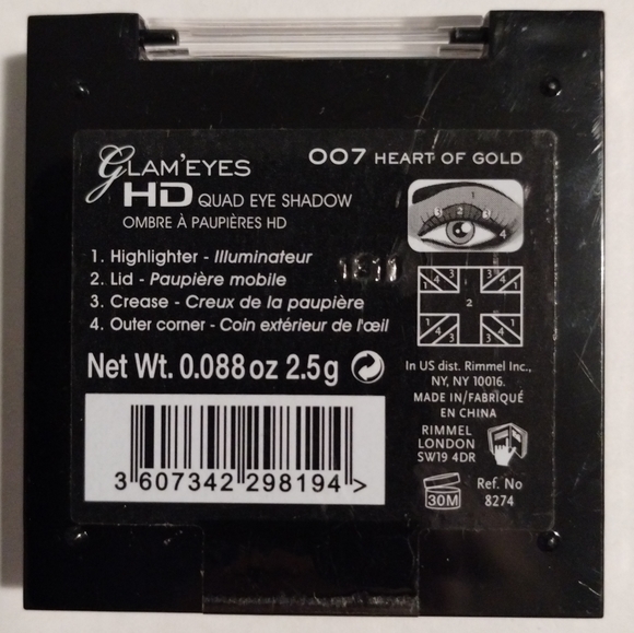 Rimmel Glam'Eyes HD Quad Eye Shadow - Picture 2 of 3